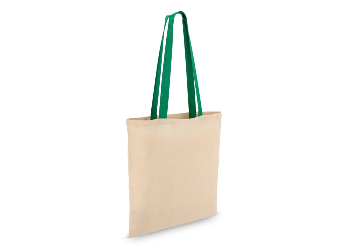 Sac personnalisable anses colorées coton 140g Vert 
